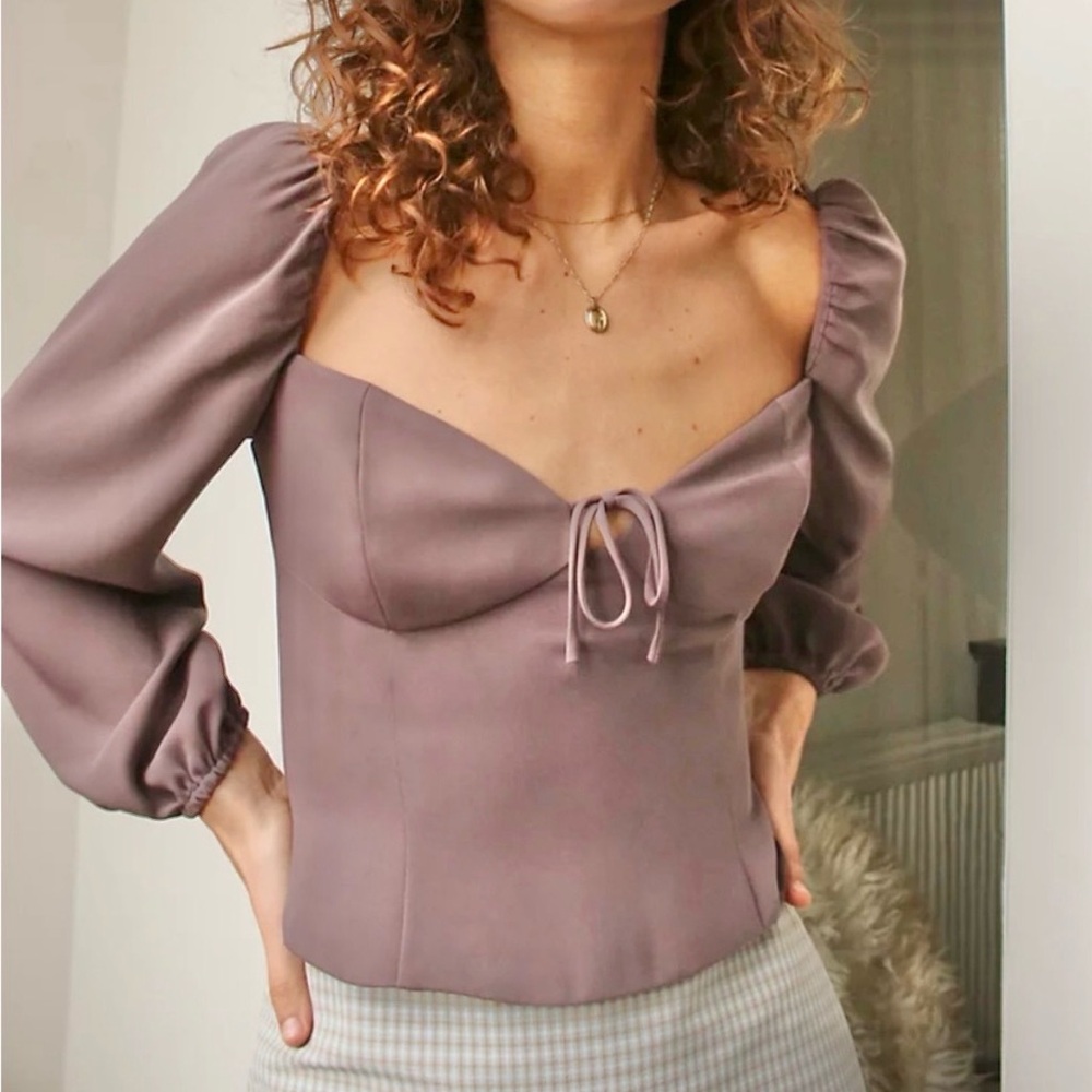 Wilfred New Novella satin blouse xs plum colour